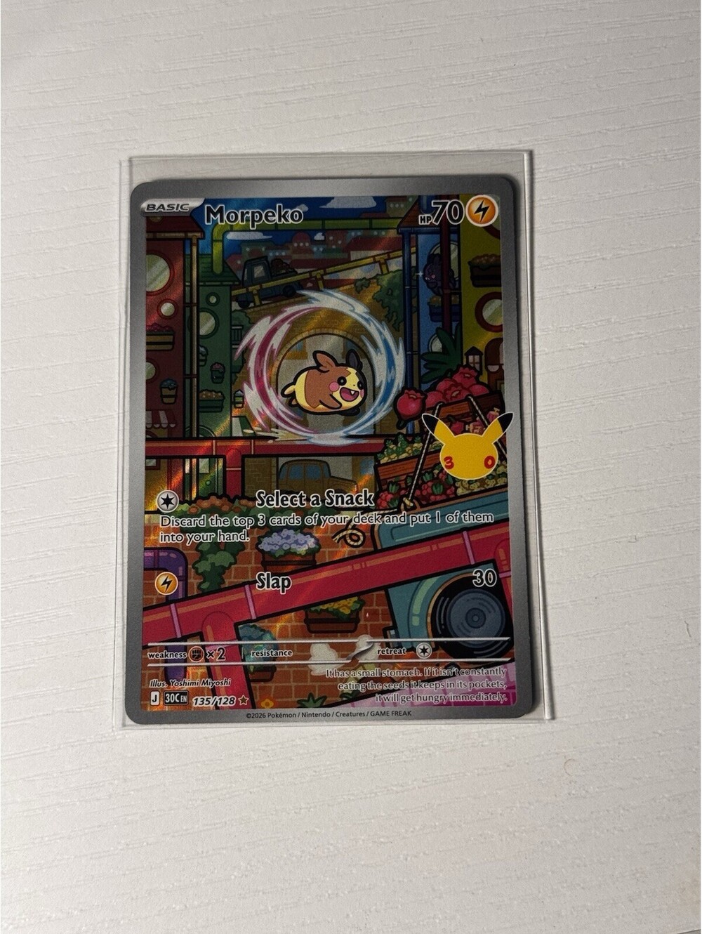 Pokemon Morpeko 135/128 30th anniversary Rare Holo English 2026